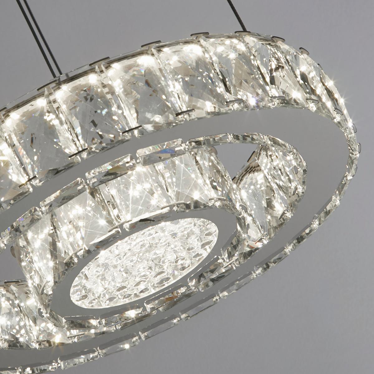 KRISTALL-HÄNGELEUCHTE 2328CC CLOVER - Chromfarben/Silberfarben, Design, Glas/Kunststoff (35/70cm)
