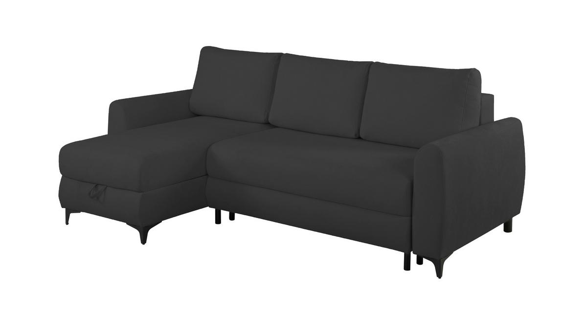 Ecksofa Moli, Anthrazit S: 236x148 cm - Anthrazit/Schwarz, Design, Textil (236/148cm) - MID.YOU
