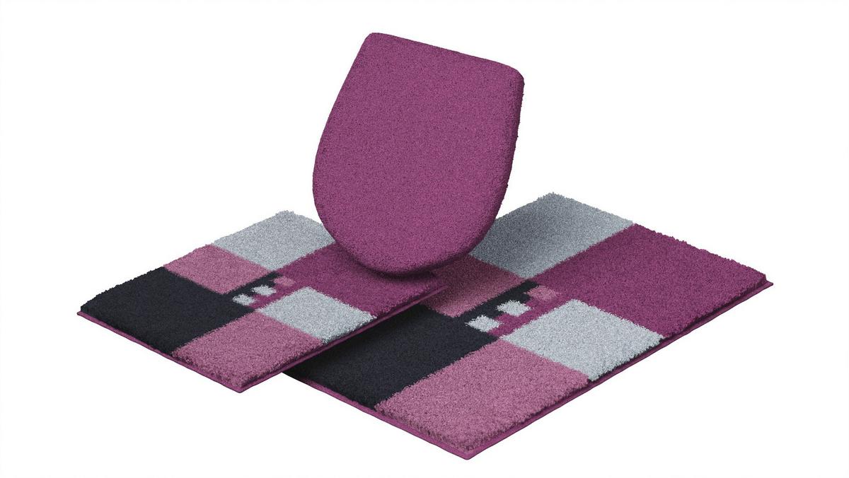 Bademattenset Roman 3er Set - Beere, Basics, Textil - Grund