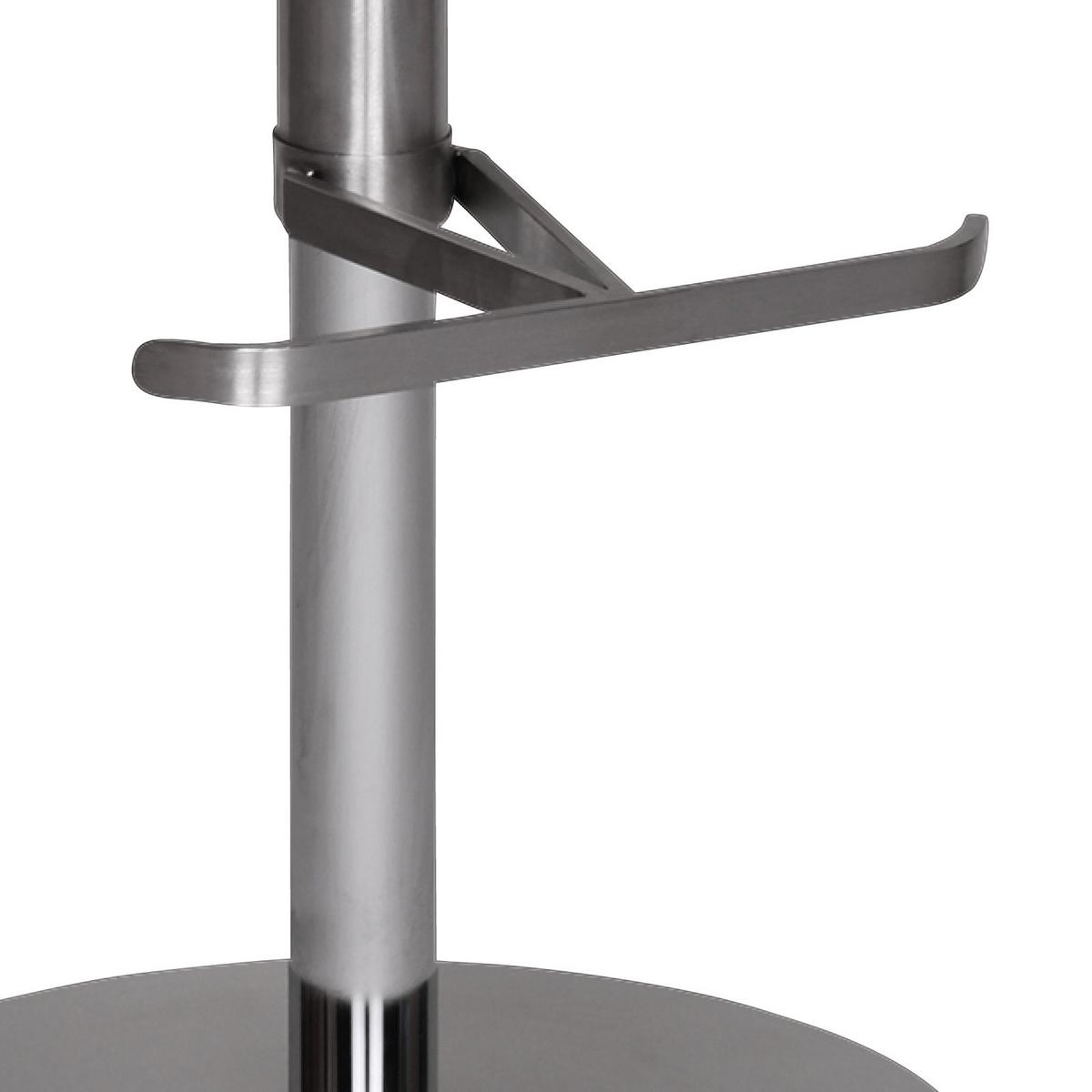 Barhocker höhenverstellbar Mit Lehne Lederlook Weiß - Silberfarben/Weiß, MODERN, Textil/Metall (43/65/43cm) - MID.YOU