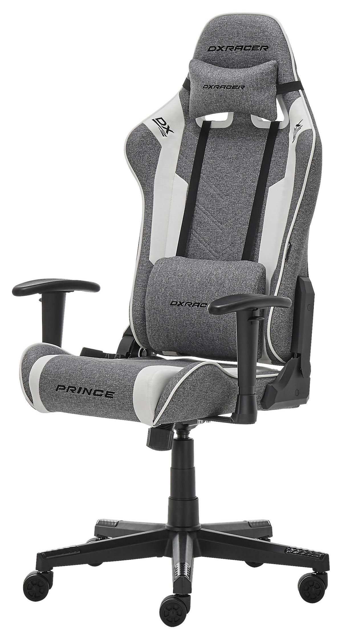 Herní židle PRINCE -EXKLUSIV- - šedá/bílá, Moderní, textil/plast (70/126/70cm) - Dxracer
