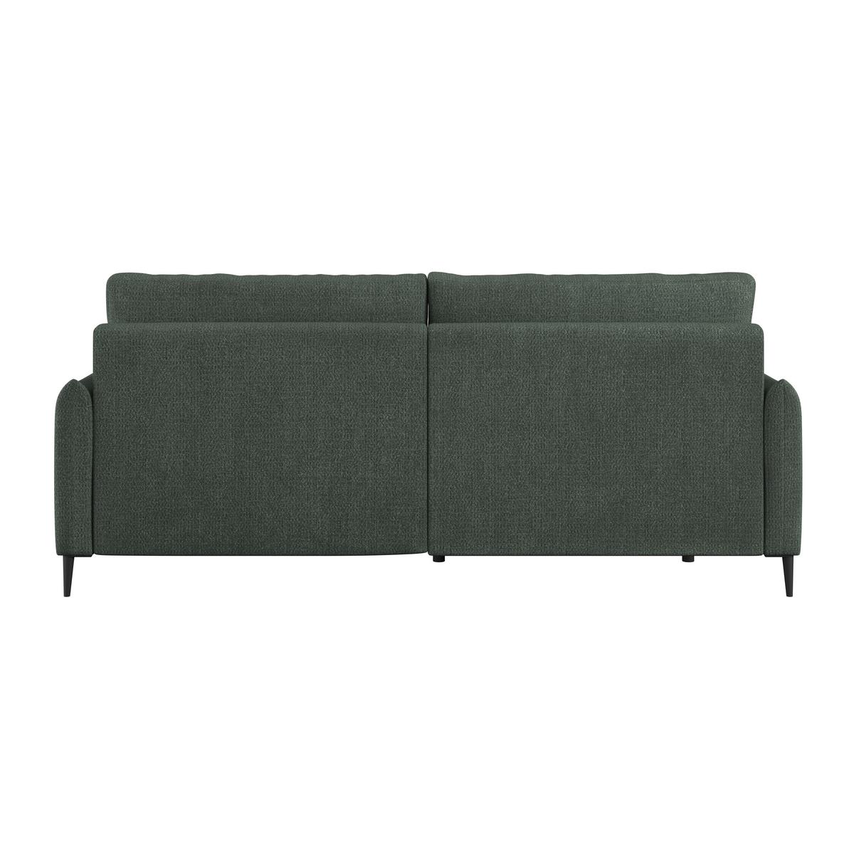 Ecksofa Polis Webstoff dunkelgrün, 221x142cm - Dunkelgrün/Schwarz, Trend, Textil (221/142cm) - Ondega
