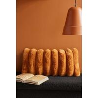 KOŽEŠINOVÝ POLŠTÁŘ MOKA CUSHION CARAMEL - koňaková, textil (30/60cm)