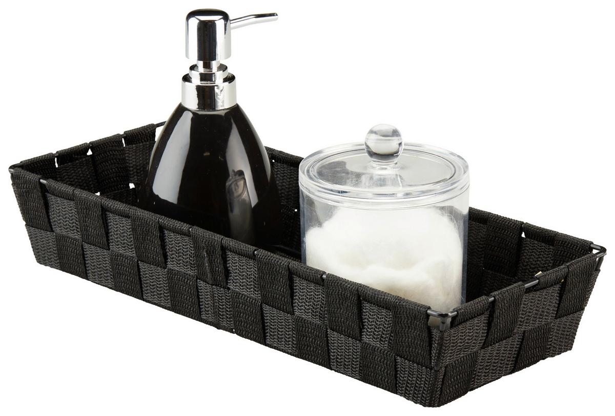 Aufbewahrungskorb Batis 36x14 cm Versch. Farben - Schwarz/Braun, Kunststoff/Metall (36/14/6cm) - Ondega