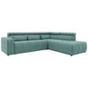 Ecksofa Brandon Kopfteile Verstellbar Mintgrün - Schwarz/Mintgrün, Design, Textil (275/228cm) - MID.YOU
