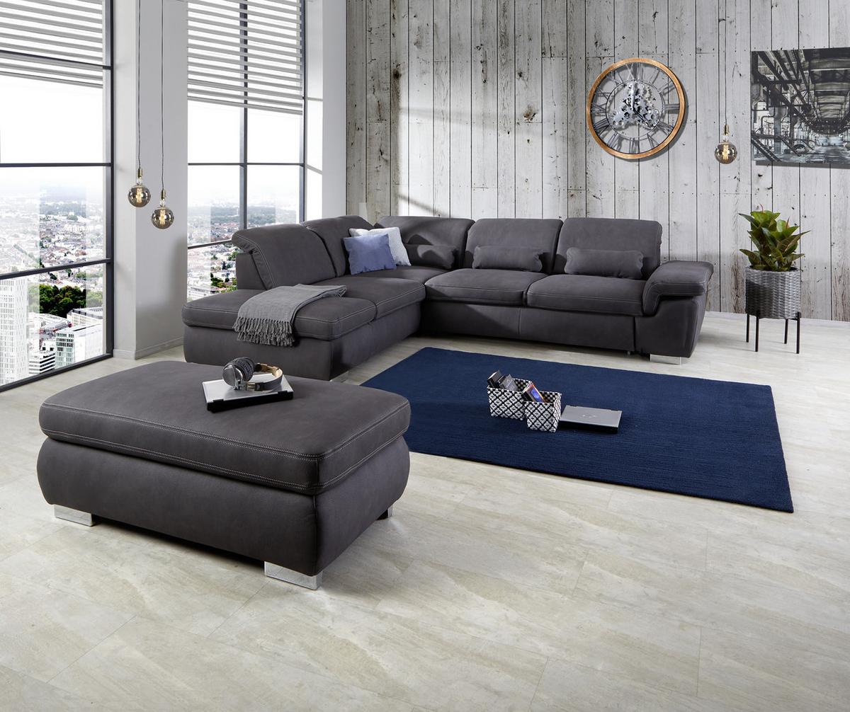 Ecksofa Mit Schlaffunktion & Bettkasten Anthrazit - Beige/Anthrazit, MODERN, Textil (260/320cm) - Luca Bessoni