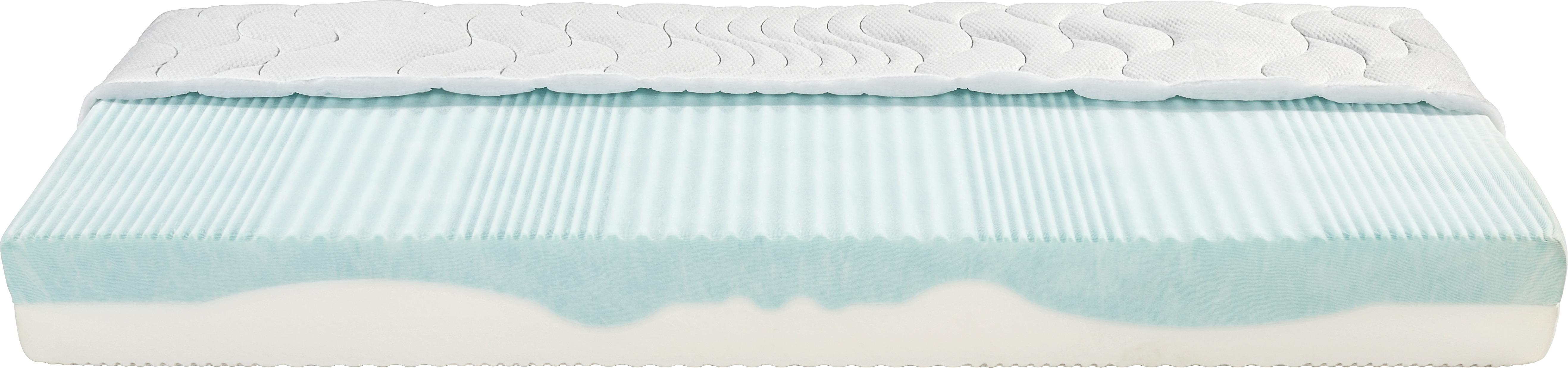 Komfortschaummatratze Ergo Duo 90x200 cm H3 H: 22 cm - Weiß, Textil (90/200cm) - Primatex