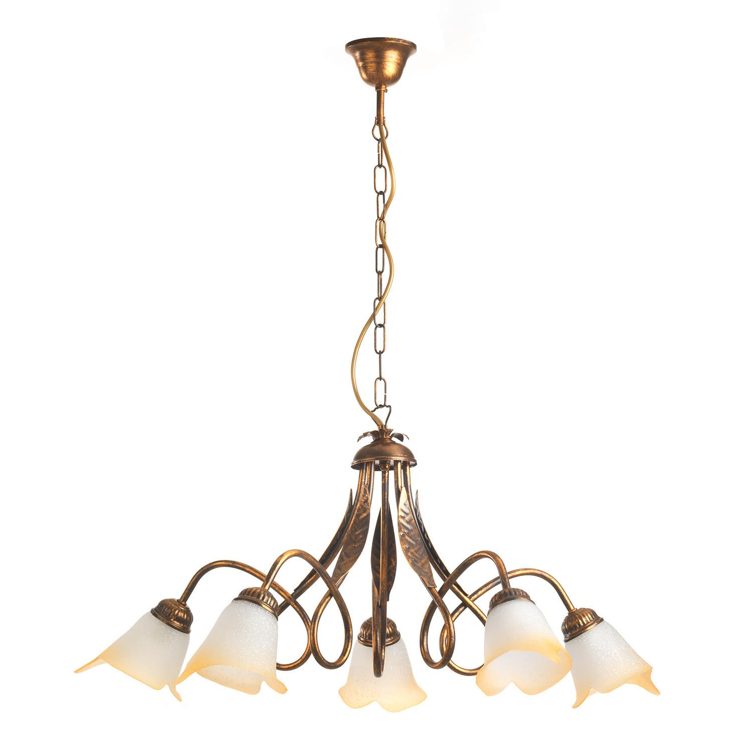 Kronleuchter 4250/5b - Bronzefarben, KONVENTIONELL, Glas/Metall (75/82cm)