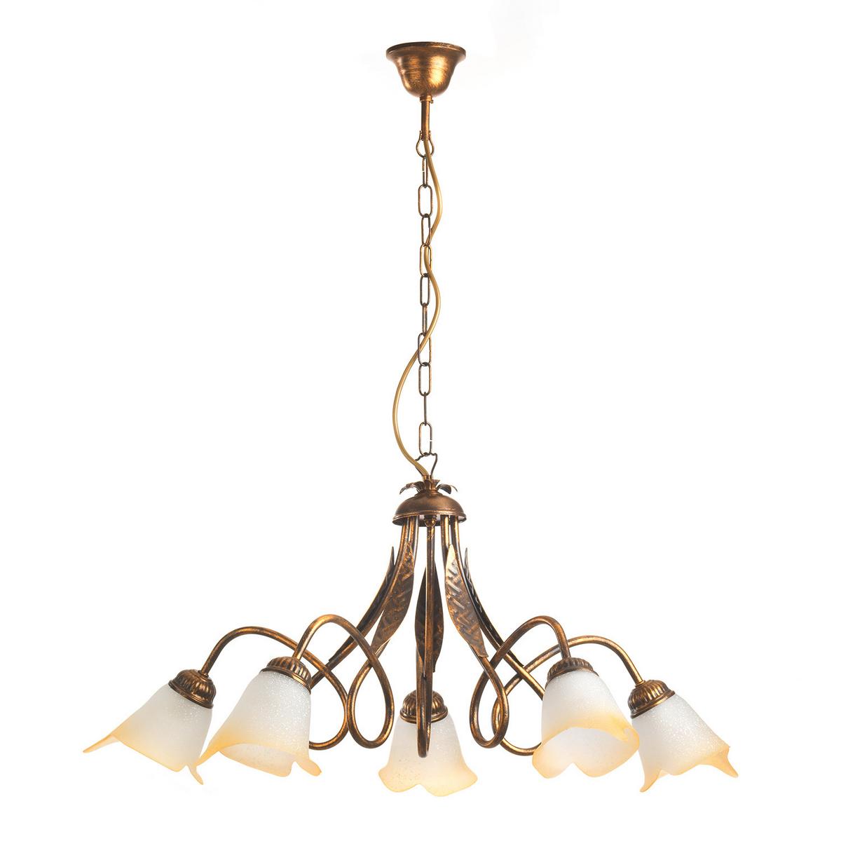 Kronleuchter 4250/5b - Bronzefarben, KONVENTIONELL, Glas/Metall (75/82cm)