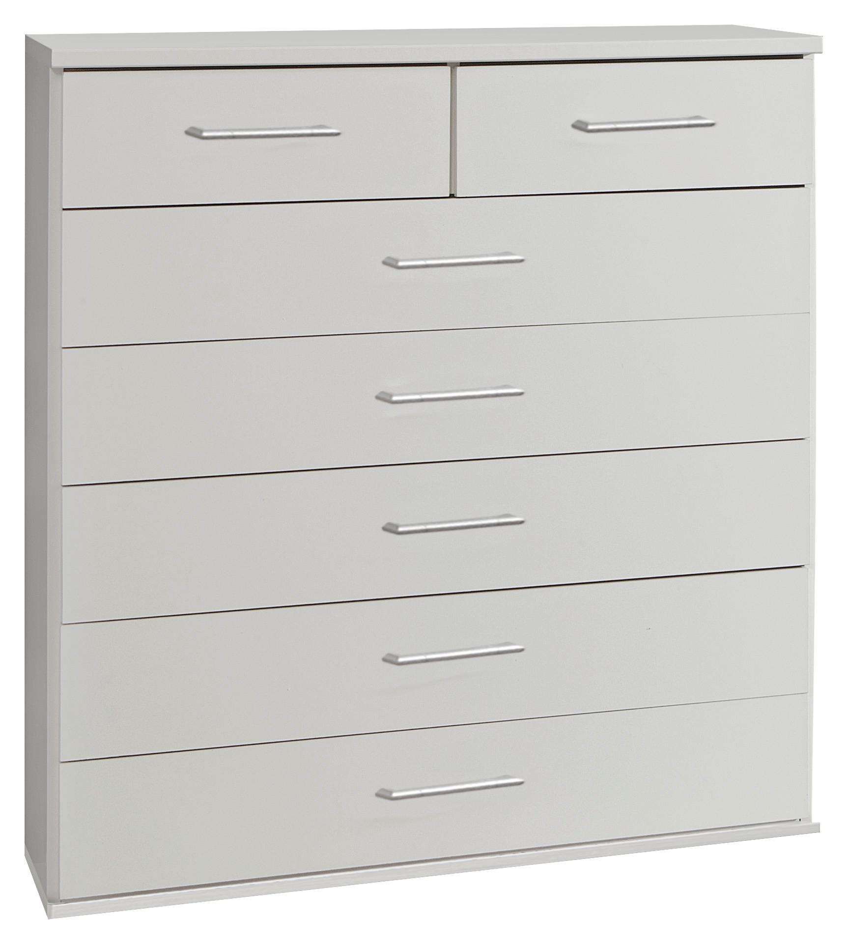 Komoda Osaka Šířka 91cm - bílá/barvy hliníku, Konvenční, kompozitní dřevo/plast (91/106/40cm) - MID.YOU