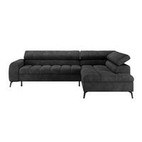 Ecksofa mit Schlaffunktion Volf Schwarz, 261x203 cm - Schwarz, Trend, Kunststoff/Textil (261/203cm)