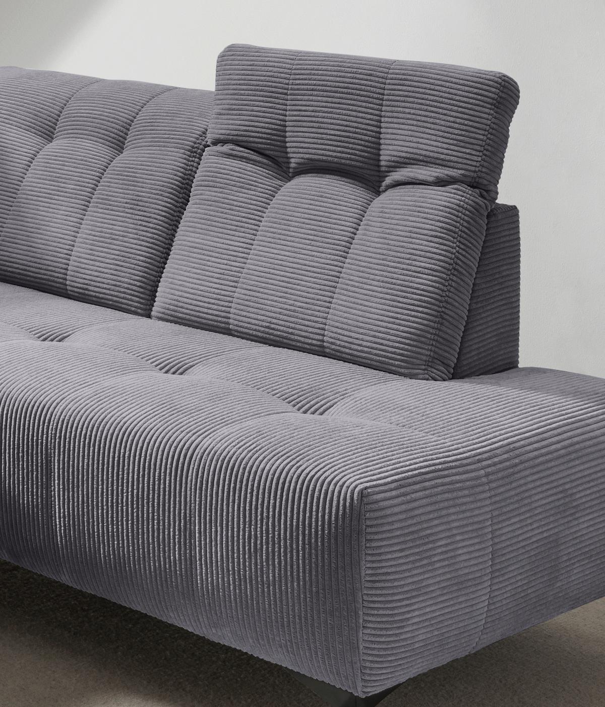 Ecksofa Fiore, Grau S: 272x200 cm - Schwarz/Grau, MODERN, Textil (272/200cm) - Livetastic