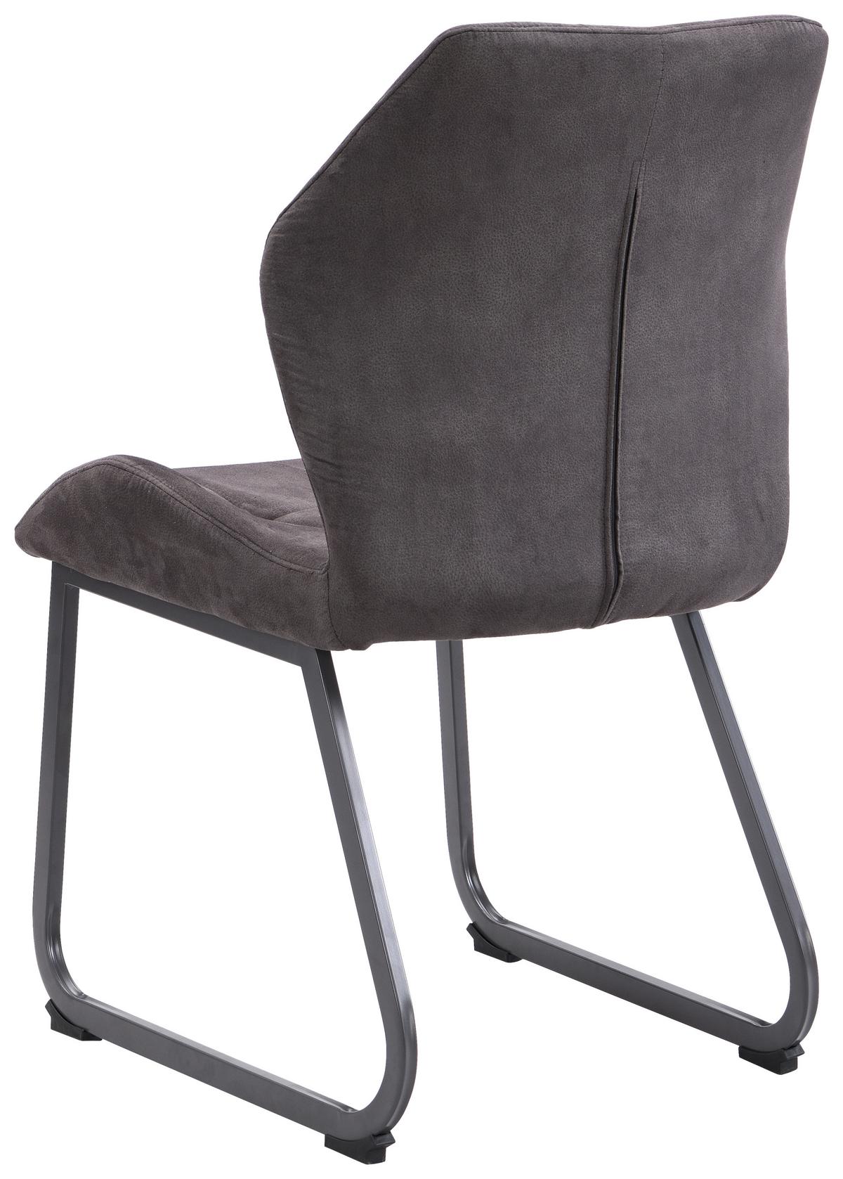 Esszimmerstuhl Rimini Grau 2-Er Set - Grau, MODERN, Textil/Metall (51/86/61cm) - MID.YOU
