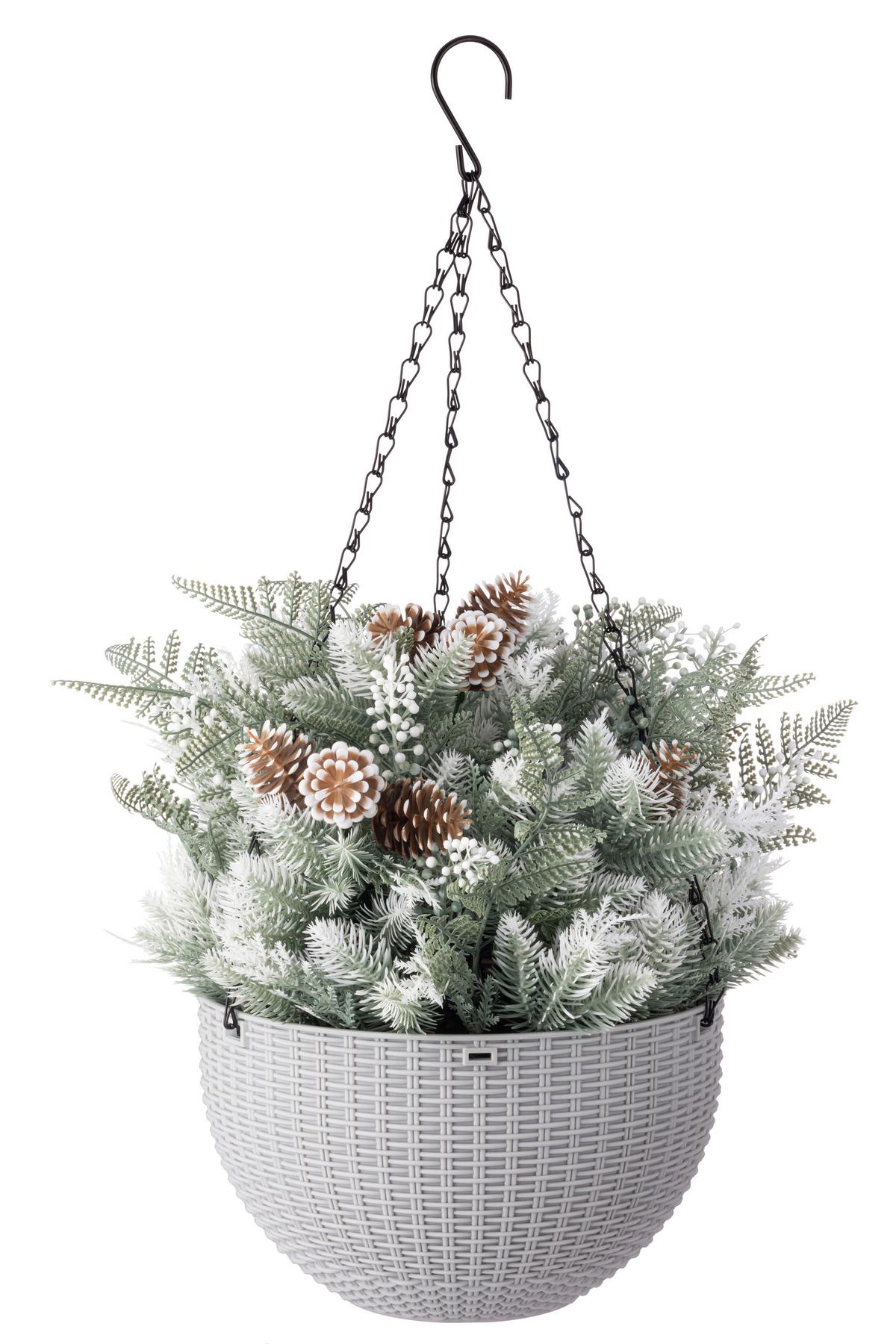 WEIHNACHTSGESTECK Elfi D. 36 cm - Hellbraun/Alabasterfarben, KONVENTIONELL, Kunststoff/Metall (36cm) - Luca Bessoni