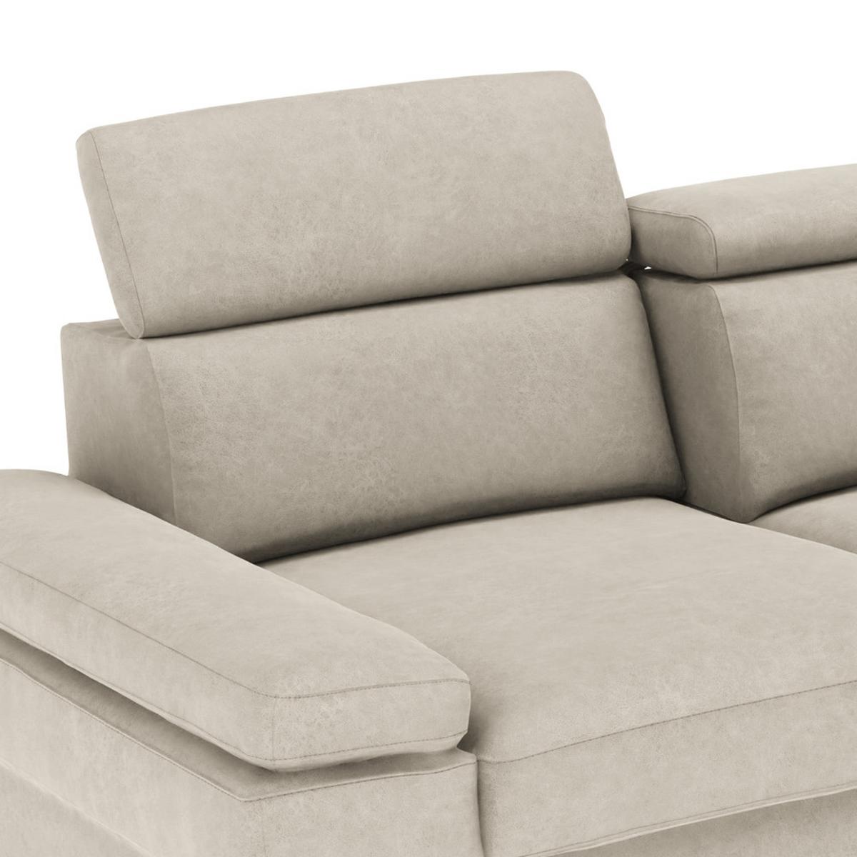 Ecksofa Elvis Silberfarben S: 259x182 Cm - Silberfarben, KONVENTIONELL, Textil (259/182cm) - Trendmanufaktur