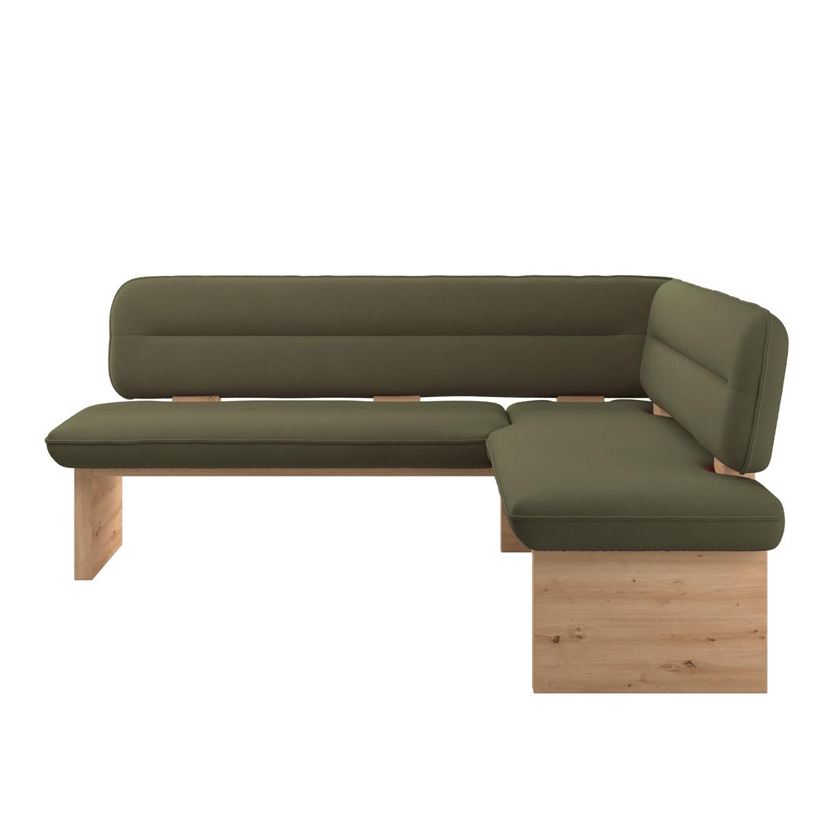 Eckbank Beluna Ii Webstoff Grün, B: 232cm - Eichefarben/Grün, KONVENTIONELL, Holz/Textil (232/170cm) - James Wood