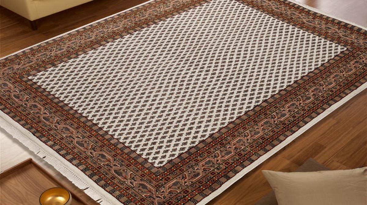 Orientalischer Webteppich Braun Sakki Mir 170x240 cm - Creme/Braun, Basics, Textil (170/240cm) - Cazaris