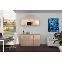 Küchenzeile Nepal mit Geräten 150 cm Kaschmir/Eiche Dekor - Kaschmir/Sonoma Eiche, MODERN, Holzwerkstoff (150,5cm) - FlexWell