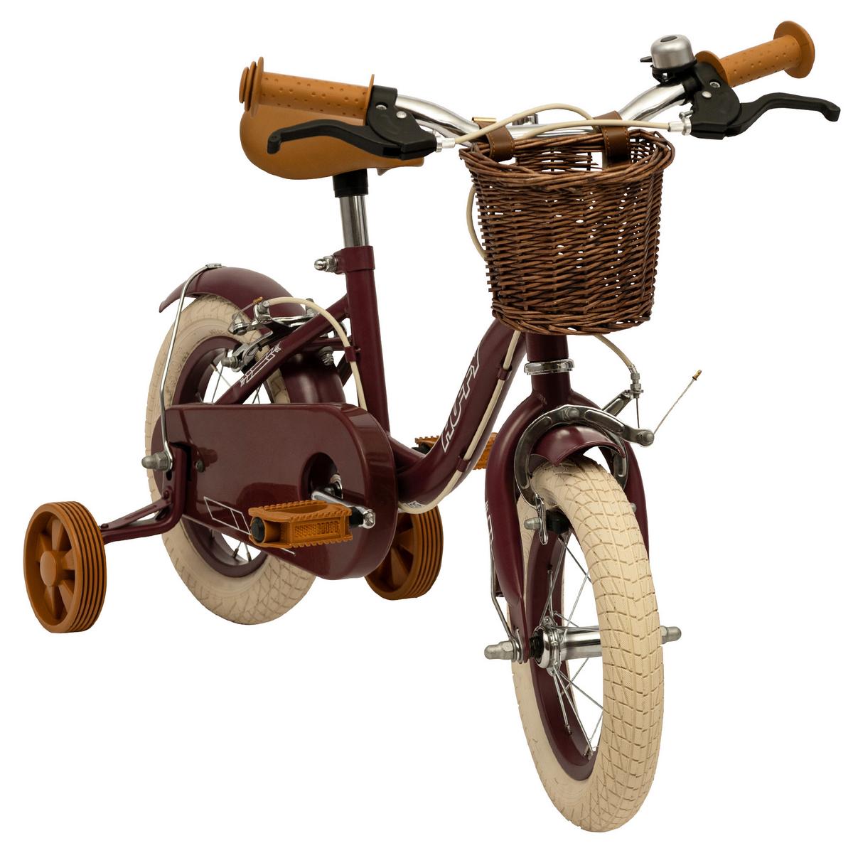 Kinderfahrrad Vintage Bordeaux, 12 Zoll - Bordeaux, Basics, Metall (47,5/62/85cm)