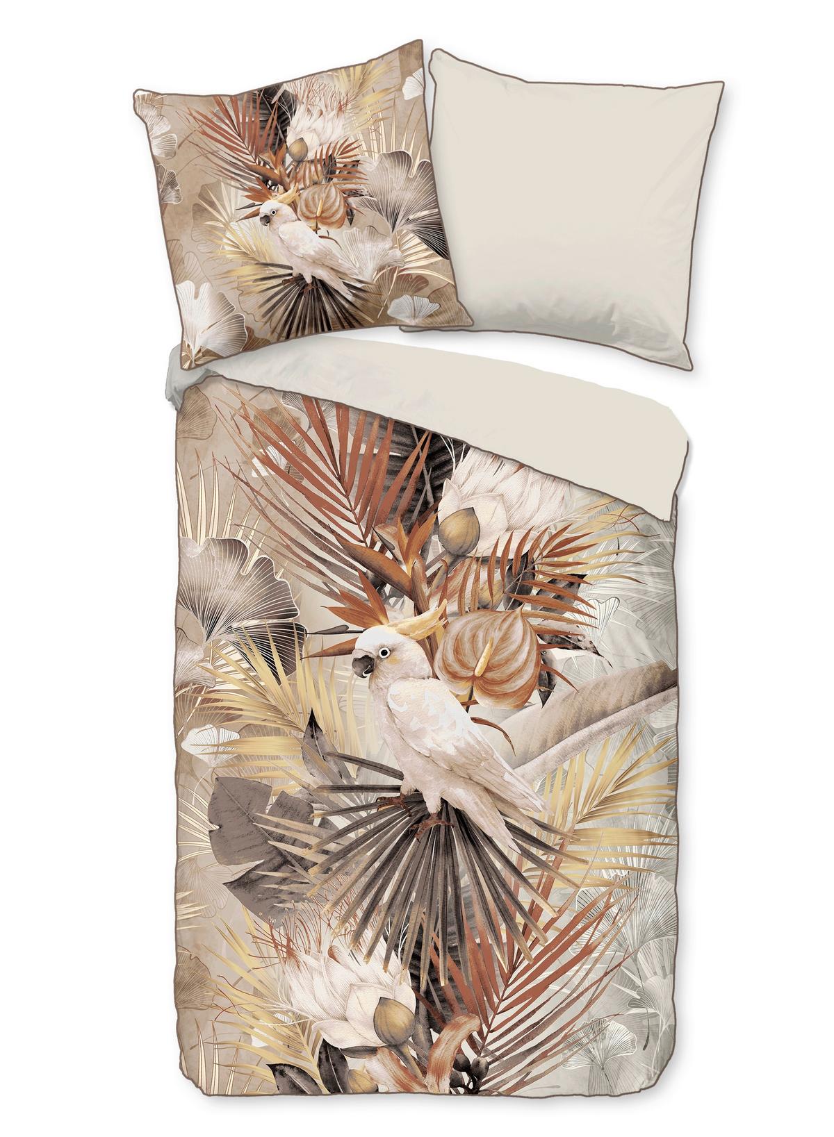 Wendebettwäsche Pippa Braun Taupe Beige 155x220 cm - Taupe/Beige, Natur, Textil (155/220cm)