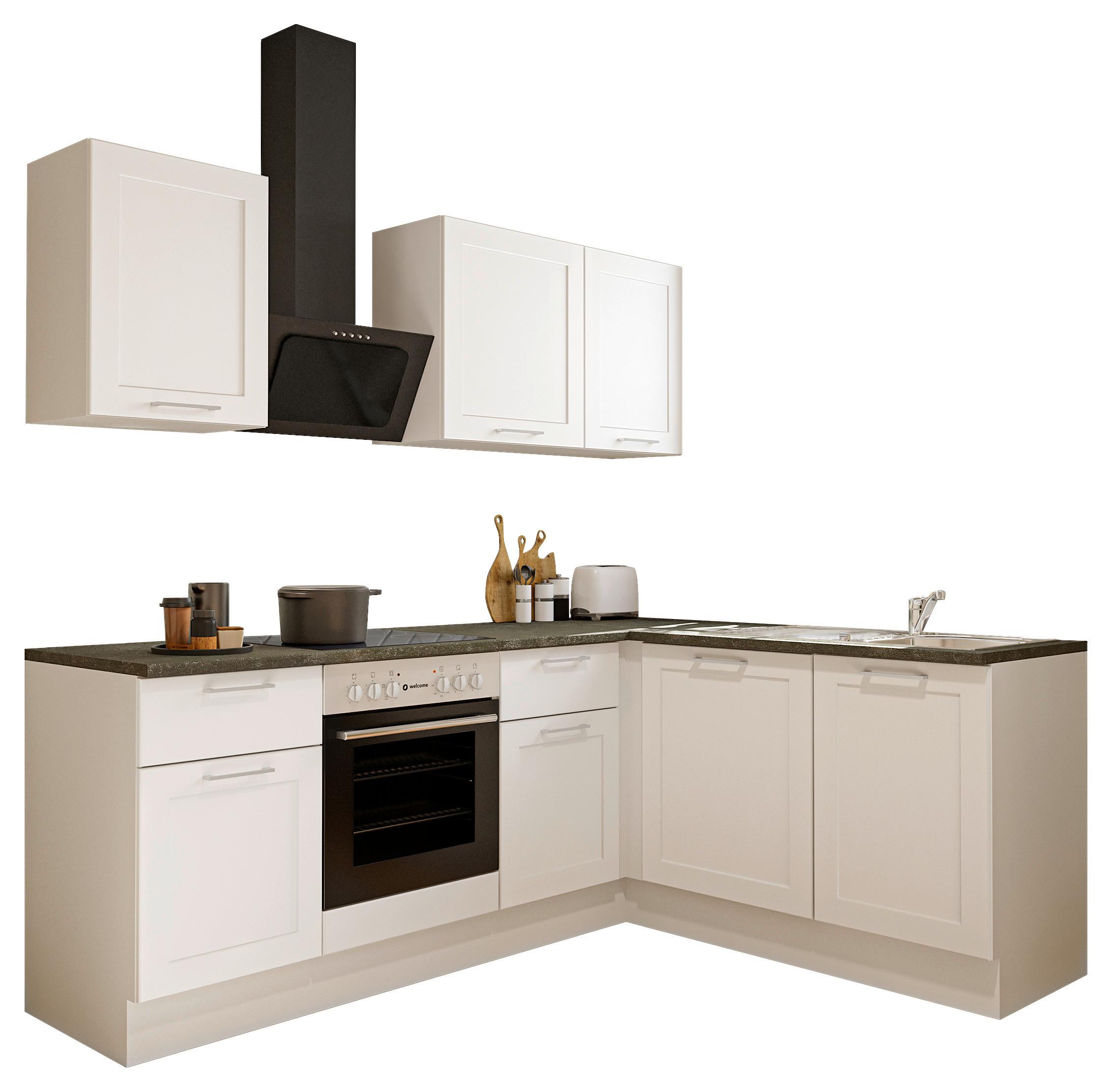 Eckküche Marseille L 220 White - Anthrazit/Weiß, Design, Holzwerkstoff (220/175cm) - MID.YOU