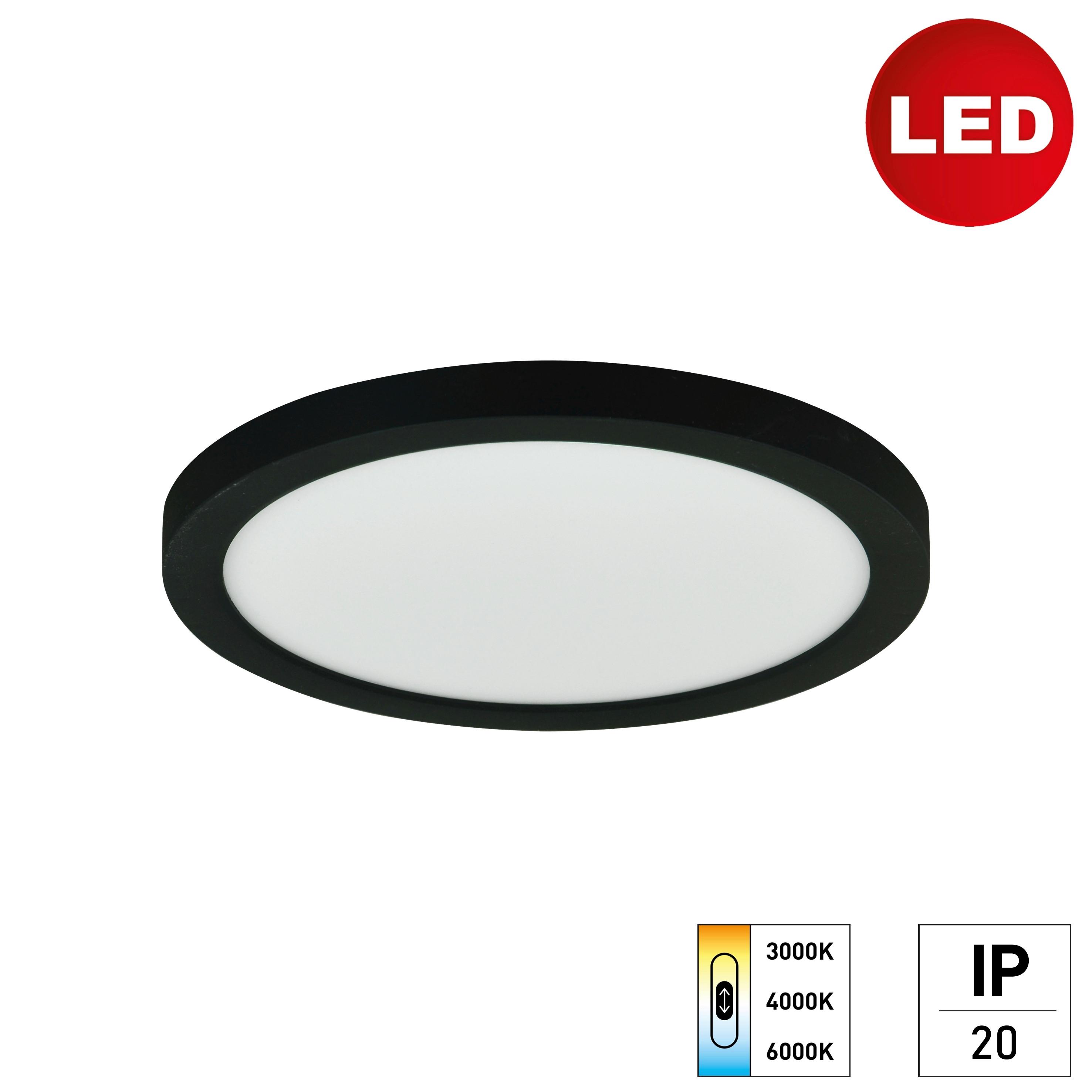 LED-Deckenleuchte 2427500181996 - Schwarz, KONVENTIONELL, Kunststoff (22,5/1,7cm)