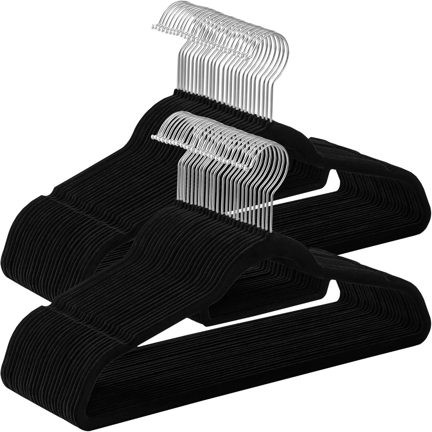 Kleiderbügel Schwarz B: 42,7 cm - Schwarz, Basics, Kunststoff/Metall (42,7/22/0,6cm)