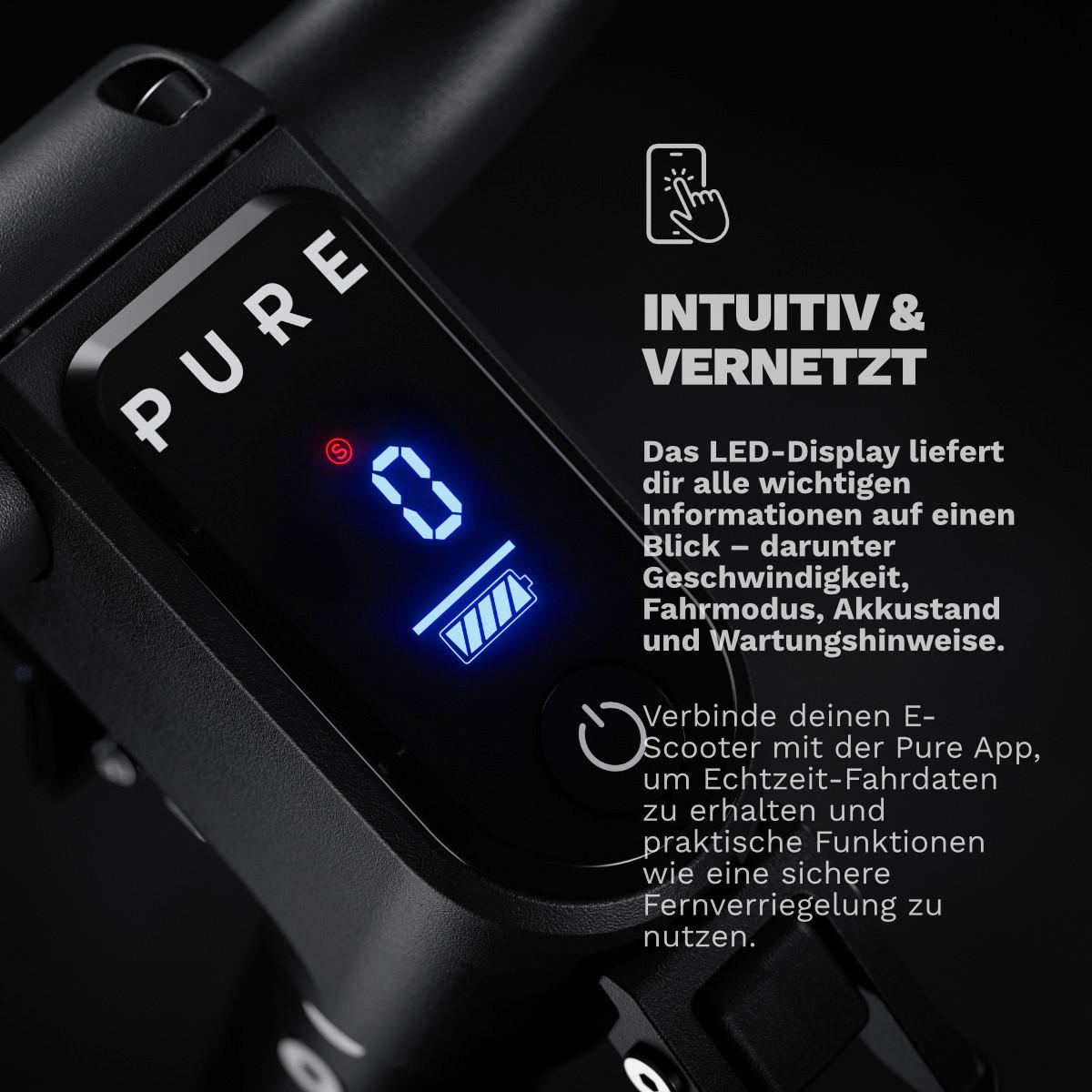 Elektroscooter CS-PURE-AIR6-PP -MG, StVO Konform - Schwarz, Basics, Metall (69/120/123cm)