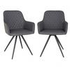 Armlehnstuhl-set Harbo Dunkelgrau B: 57 Cm - Dunkelgrau/Schwarz, MODERN, Textil/Metall (57/87/65cm) - MID.YOU