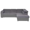 Ecksofa Mit Schlaffunktion + Bettkasten Milla Grau/fango - Fango/Grau, Basics, Holz/Textil (252/217cm) - MID.YOU