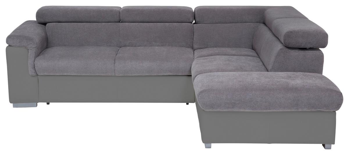 Ecksofa Mit Schlaffunktion + Bettkasten Milla Grau/fango - Fango/Grau, Basics, Holz/Textil (252/217cm) - MID.YOU