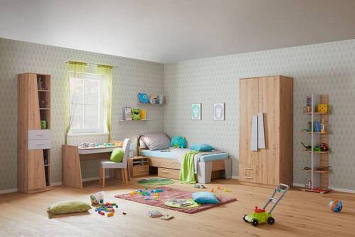 Bettkasten Johnny B: 116,4 cm Eiche Dekor mit Rollen - Eiche Artisan, MODERN, Holzwerkstoff (116,4/21,7/81,6cm)