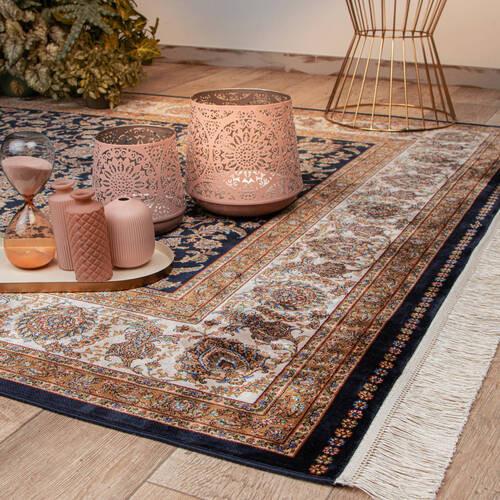 Webteppich My Babylon Of Obsession - Blau/Hellbraun, Design, Textil (80/150cm) - Obsession