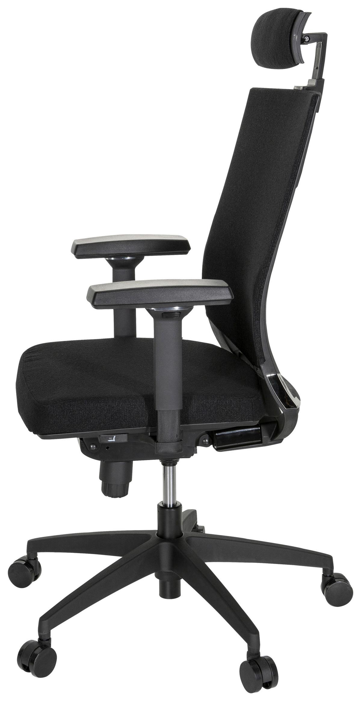 Drehstuhl Porto Max High I Schwarz - Schwarz, MODERN, Kunststoff/Textil (63/113/65cm) - MID.YOU