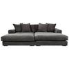 Ecksofa Funny Rechts Grau mit Hocker B: 285 cm - Schwarz/Grau, Basics, Textil (285/195cm) - Livetastic