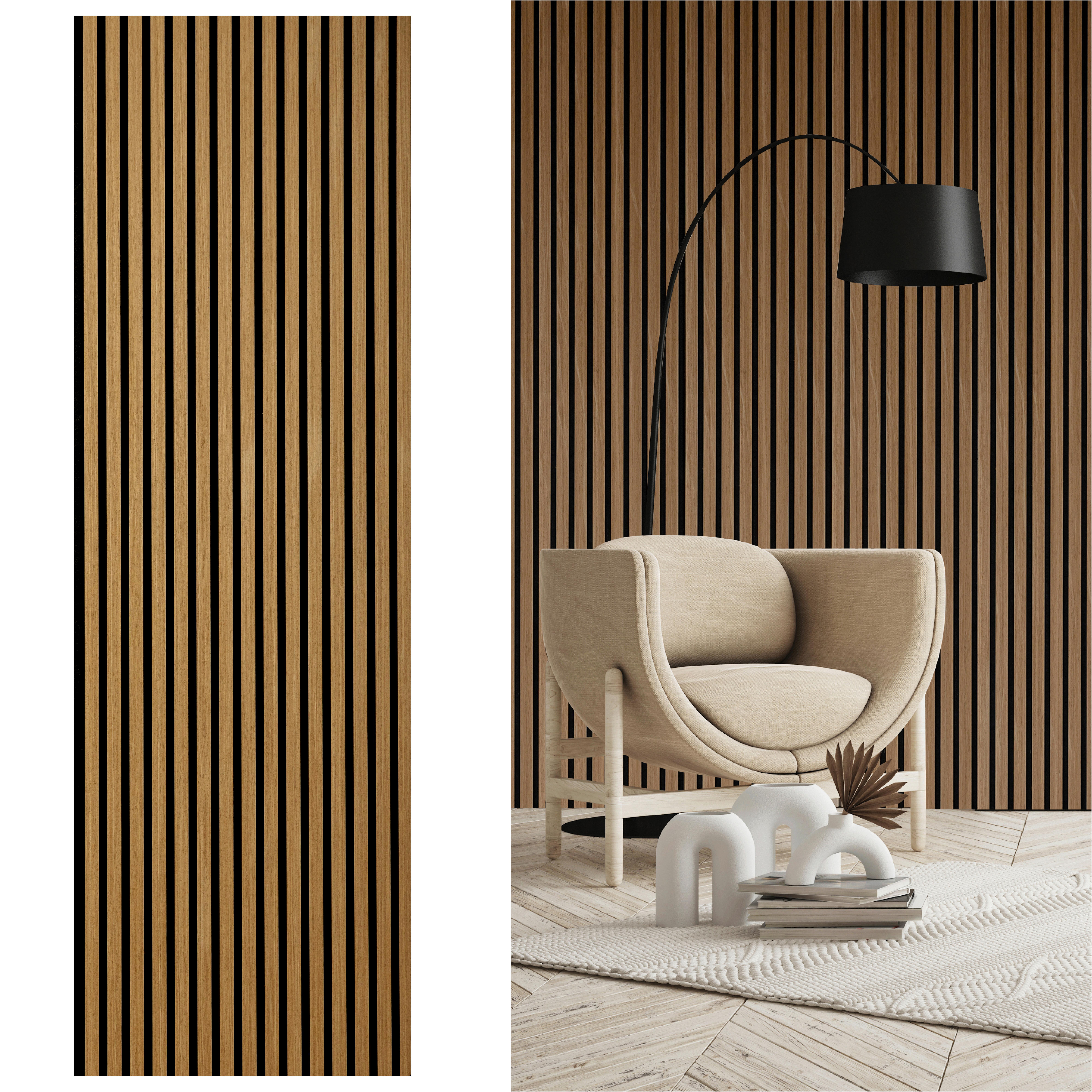 Akustikpaneel Elements Eiche Geölt - Eichefarben, Basics, Holz/Holzwerkstoff (56/244/1.8cm) - Novel