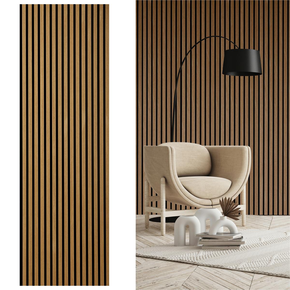 Akustikpaneel Elements Eiche Geölt - Eichefarben, Basics, Holz/Holzwerkstoff (56/244/1.8cm) - Novel