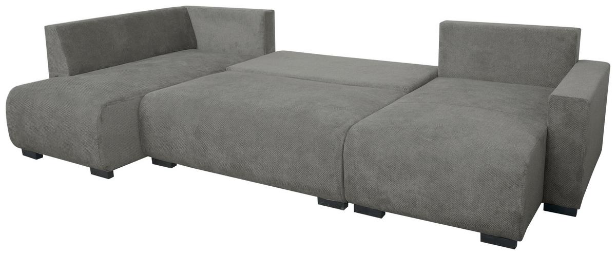 Wohnlandschaft Veronice Grau B: 313 cm - Blau/Schwarz, Trend, Textil (171/313/141cm)
