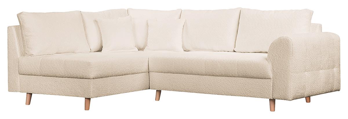 Ecksofa Ariella Weiß S: 161x231 cm - Naturfarben/Weiß, Design, Textil (161/231cm) - Livetastic