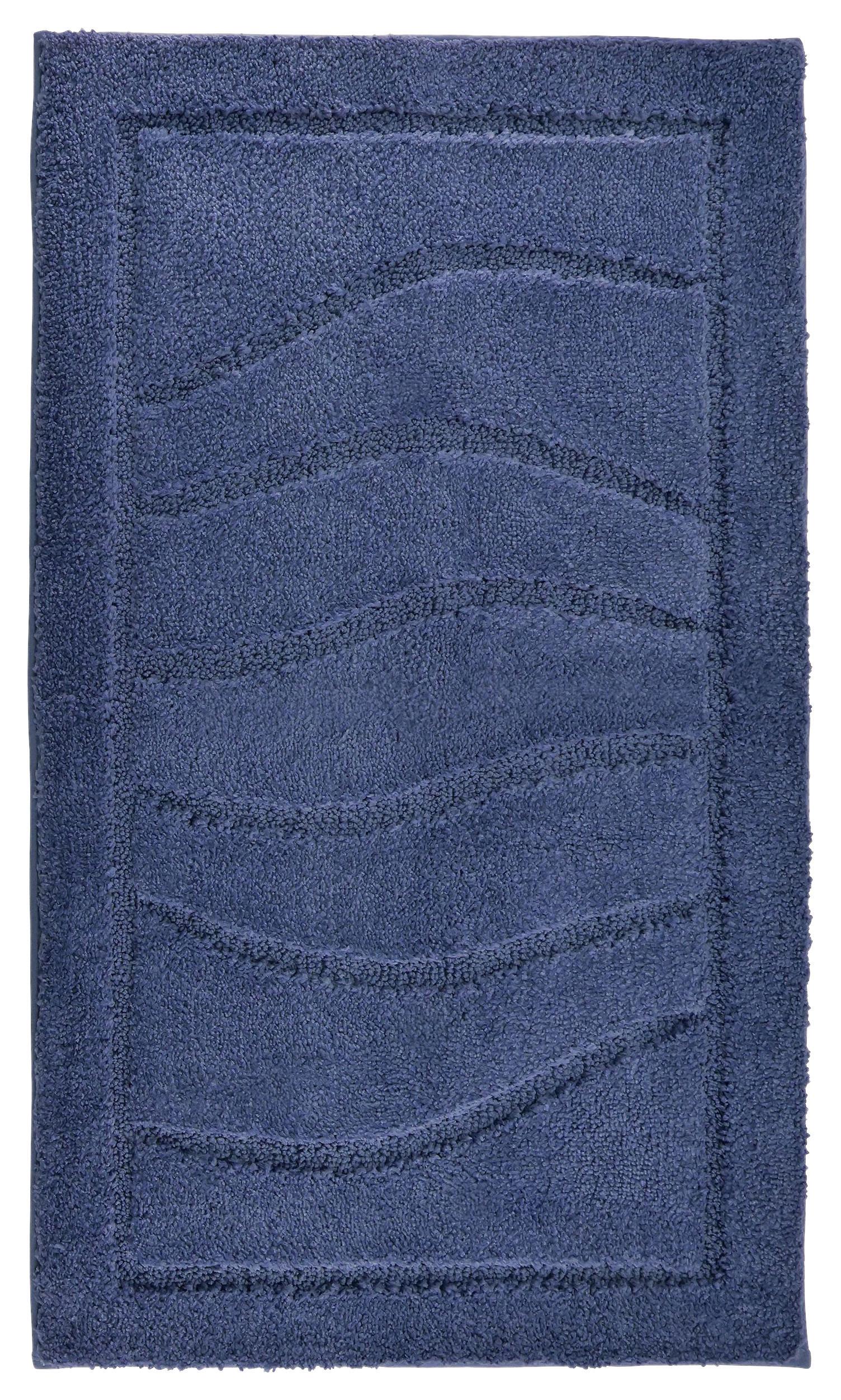 Badematte Lasse Blau 60x100 Cm Rutschhemmend - Dunkelblau, ROMANTIK / LANDHAUS, Textil (60/100cm) - James Wood