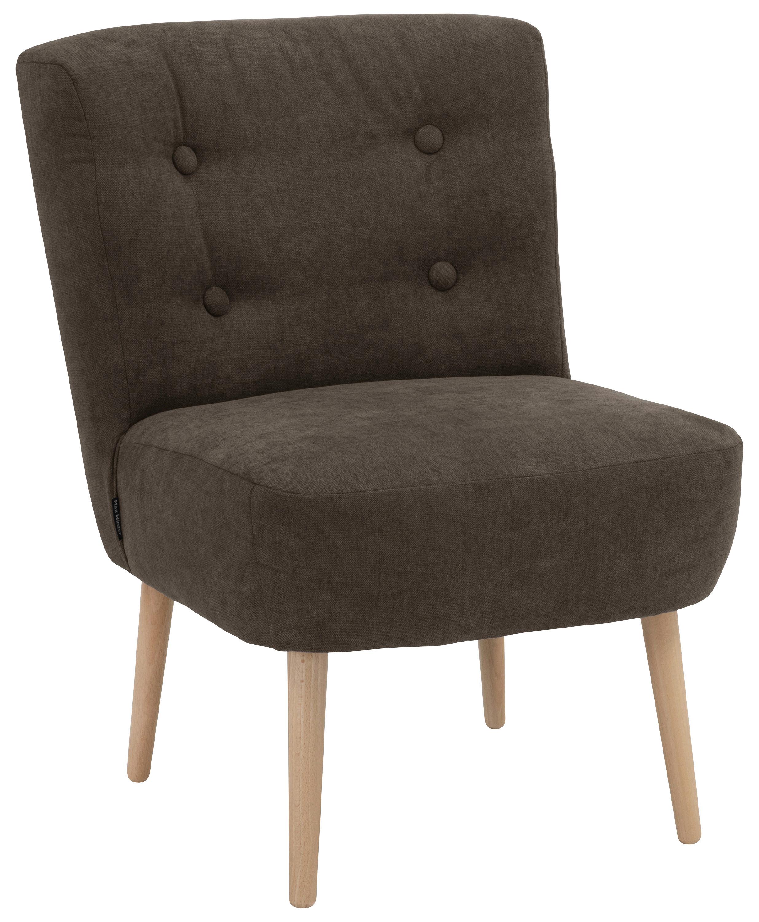 Sessel Fiona - Dunkelbraun/Buchefarben, Design, Textil (58/78/68cm) - Max Winzer