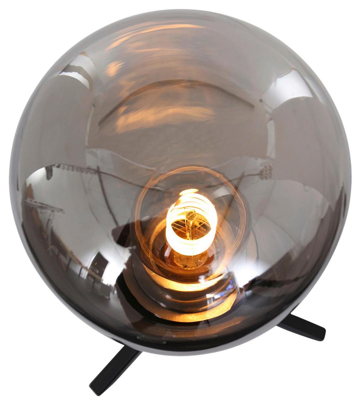 Tischleuchte Reflexion - Schwarz, Trend, Glas/Metall (15/28/15cm)