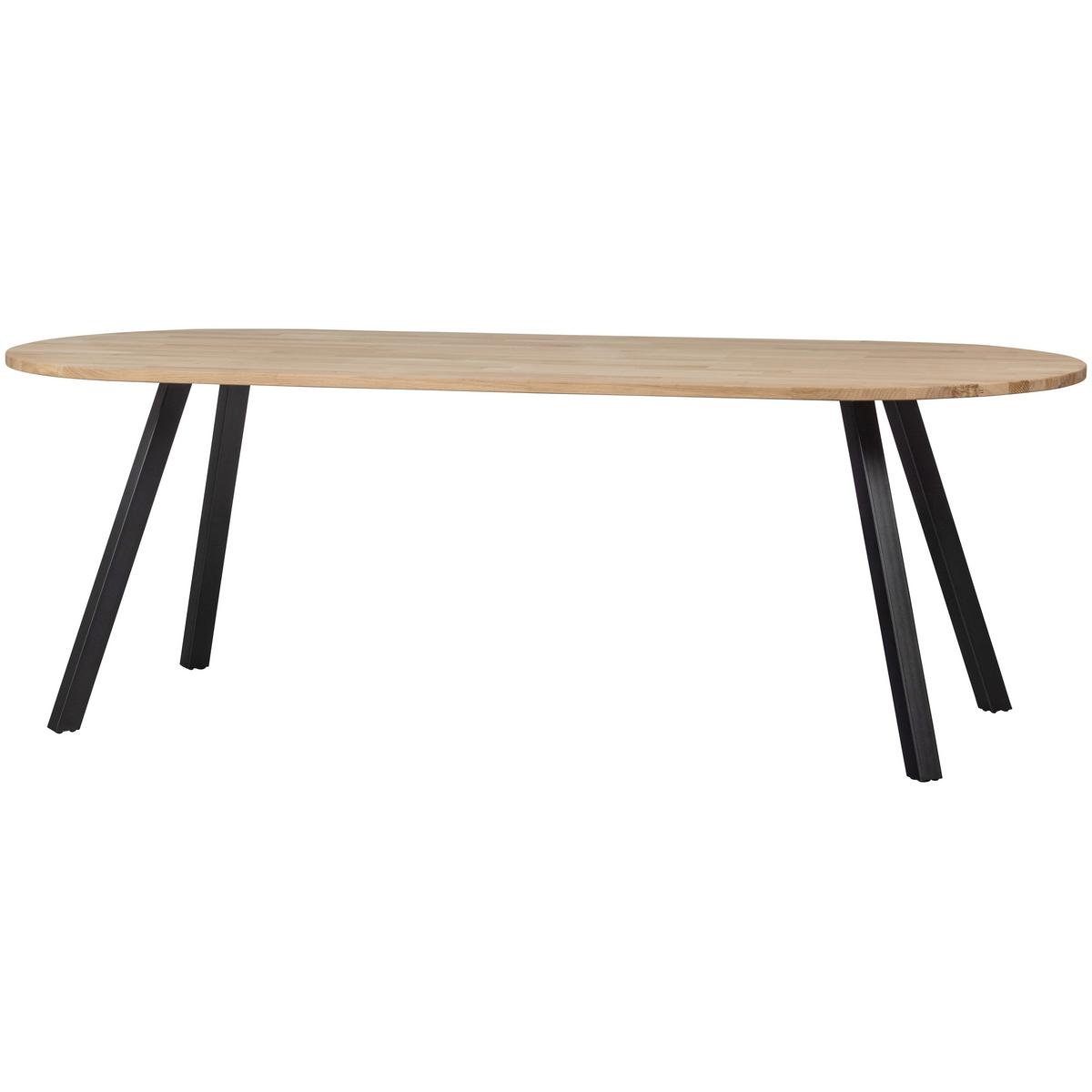 Esstisch Tablo Eichefarben L: 220 cm - Eichefarben/Schwarz, Design, Holz/Metall (220/90/75cm) - Livetastic