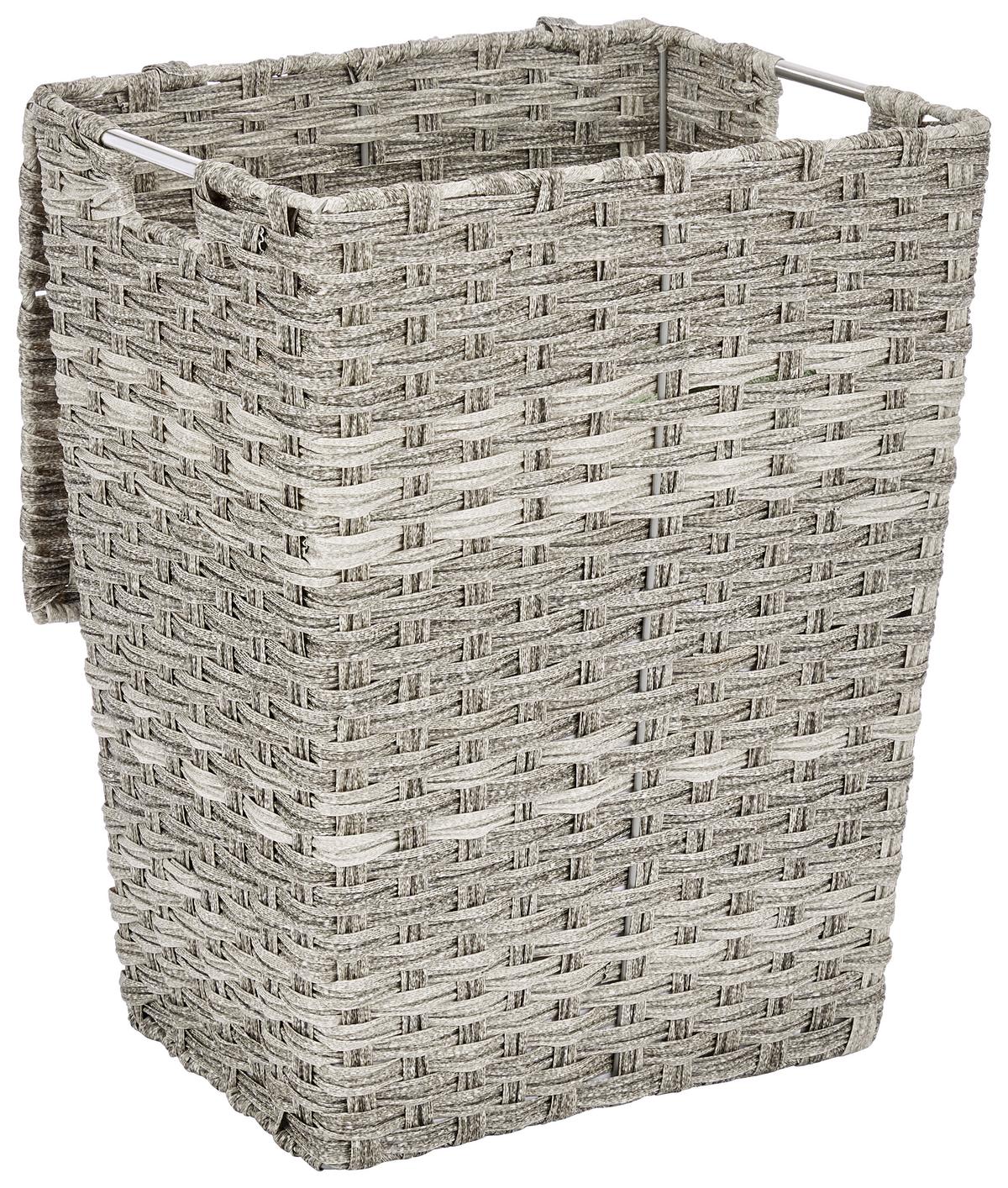 Wäschetonne mit Deckel Jandra Grau 37x48x28 cm - ROMANTIK / LANDHAUS, Kunststoff/Metall (37/48/28cm) - James Wood