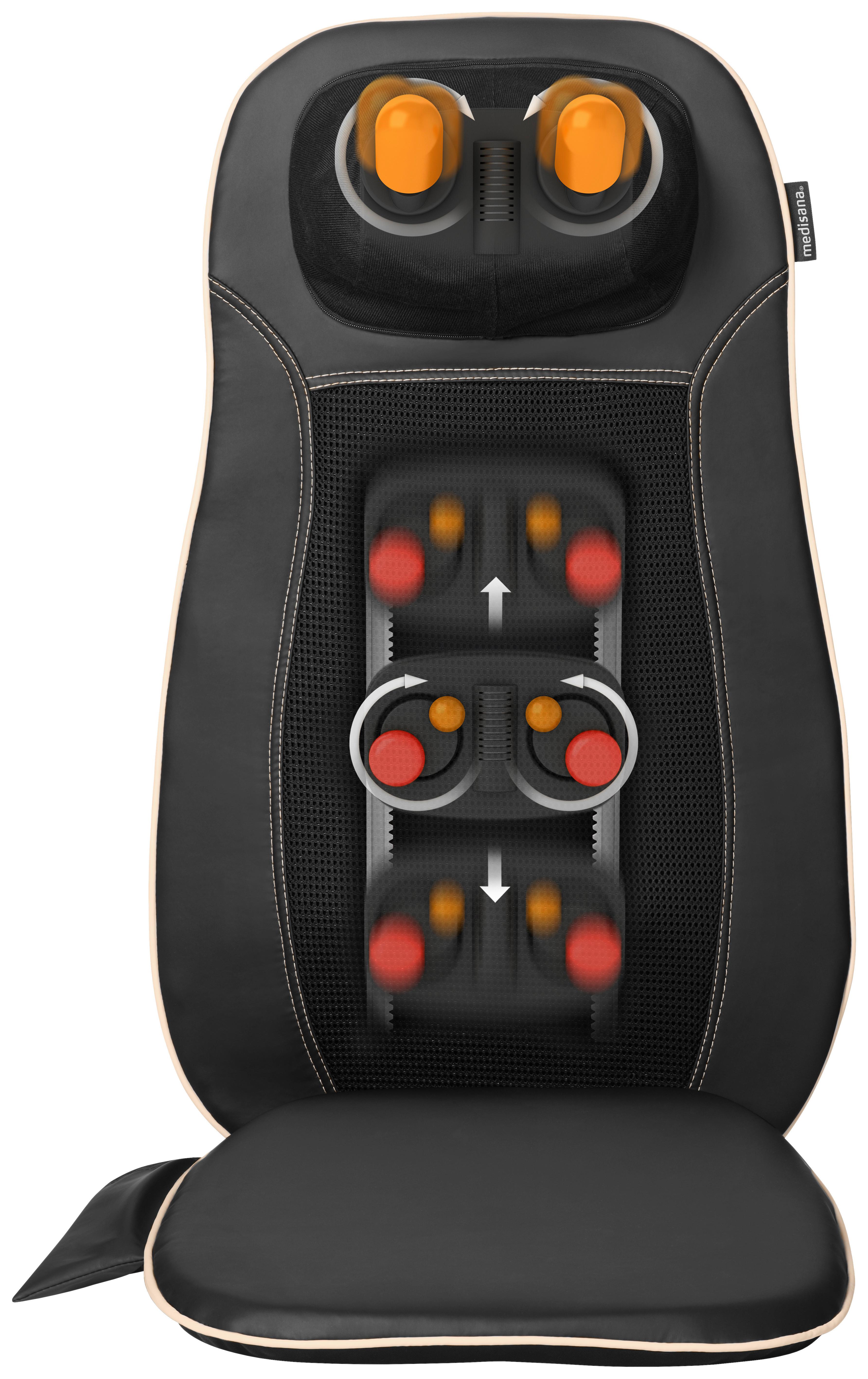 Massage-Sitzauflage Shiatsu Mcn Wärmefunktion - Schwarz, Basics, Textil (71,6/44,6/16,2cm) - Medisana