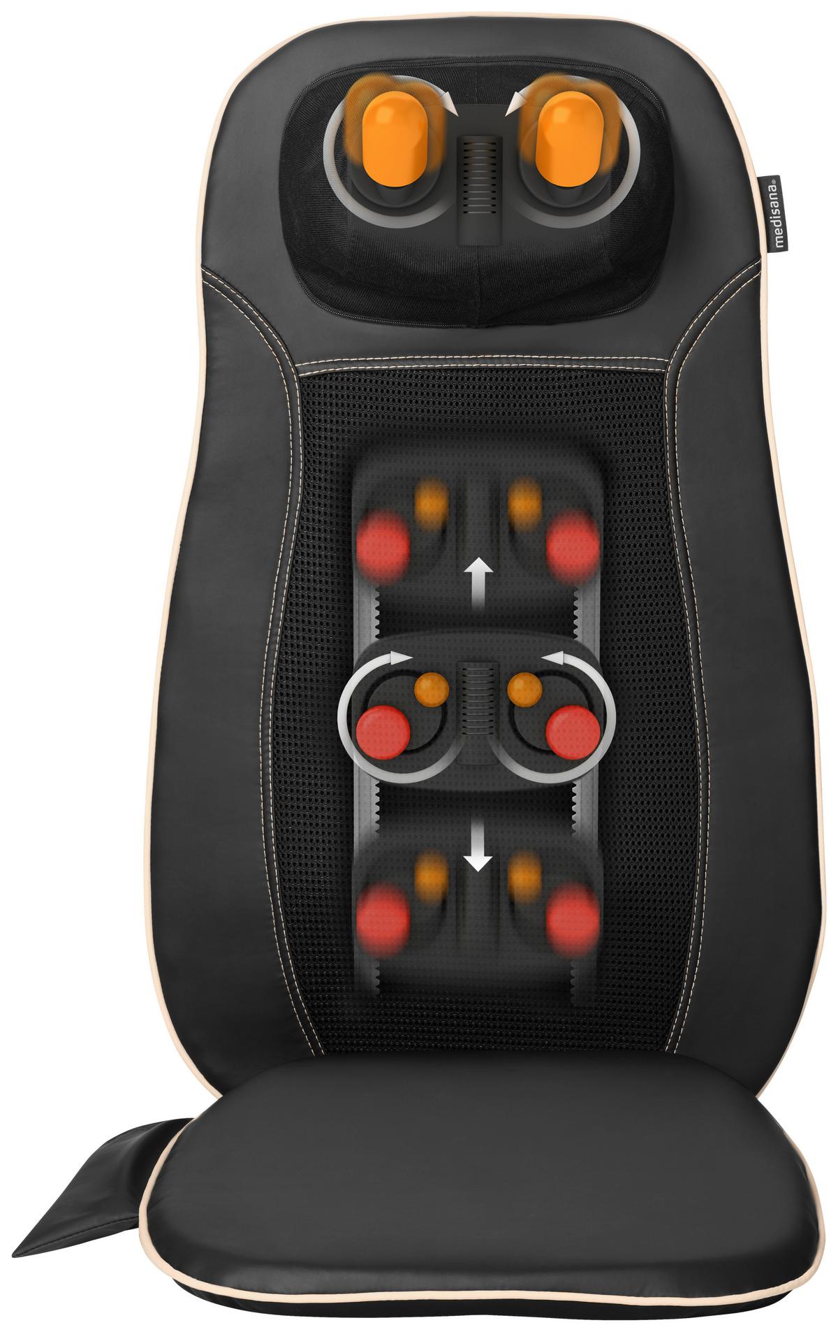 Massage-sitzauflage Shiatsu Mcn Wärmefunktion - Schwarz, Basics, Textil (71,6/44,6/16,2cm) - Medisana