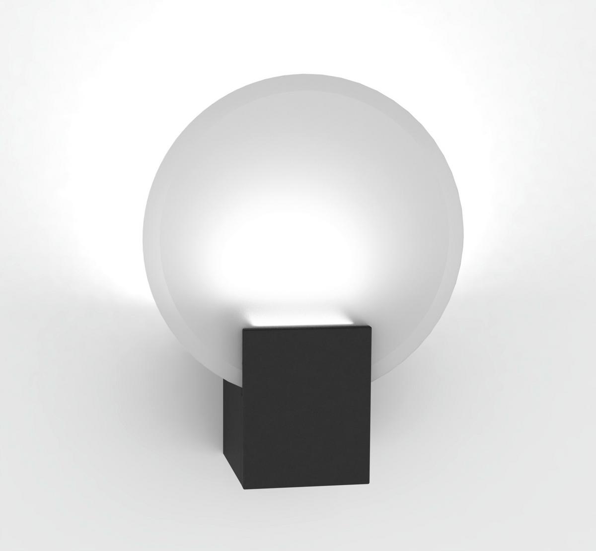 Wandleuchte Hester Schwarz D: 20 Cm - Schwarz, Design, Glas/Metall (20/25,5cm) - Nordlux
