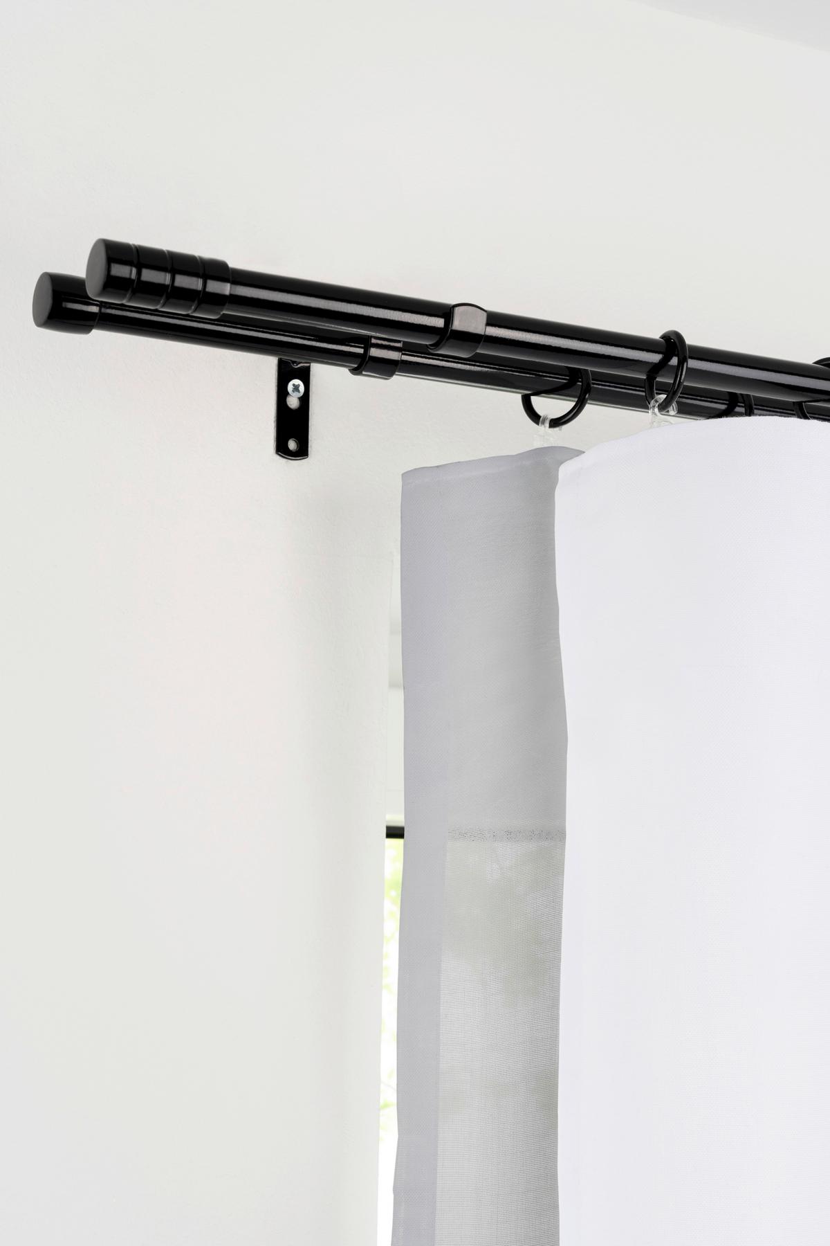 sada tyčí na závěsy JOO 2, 130-240cm - černá, kov/plast (130-240cm) - Premium Living
