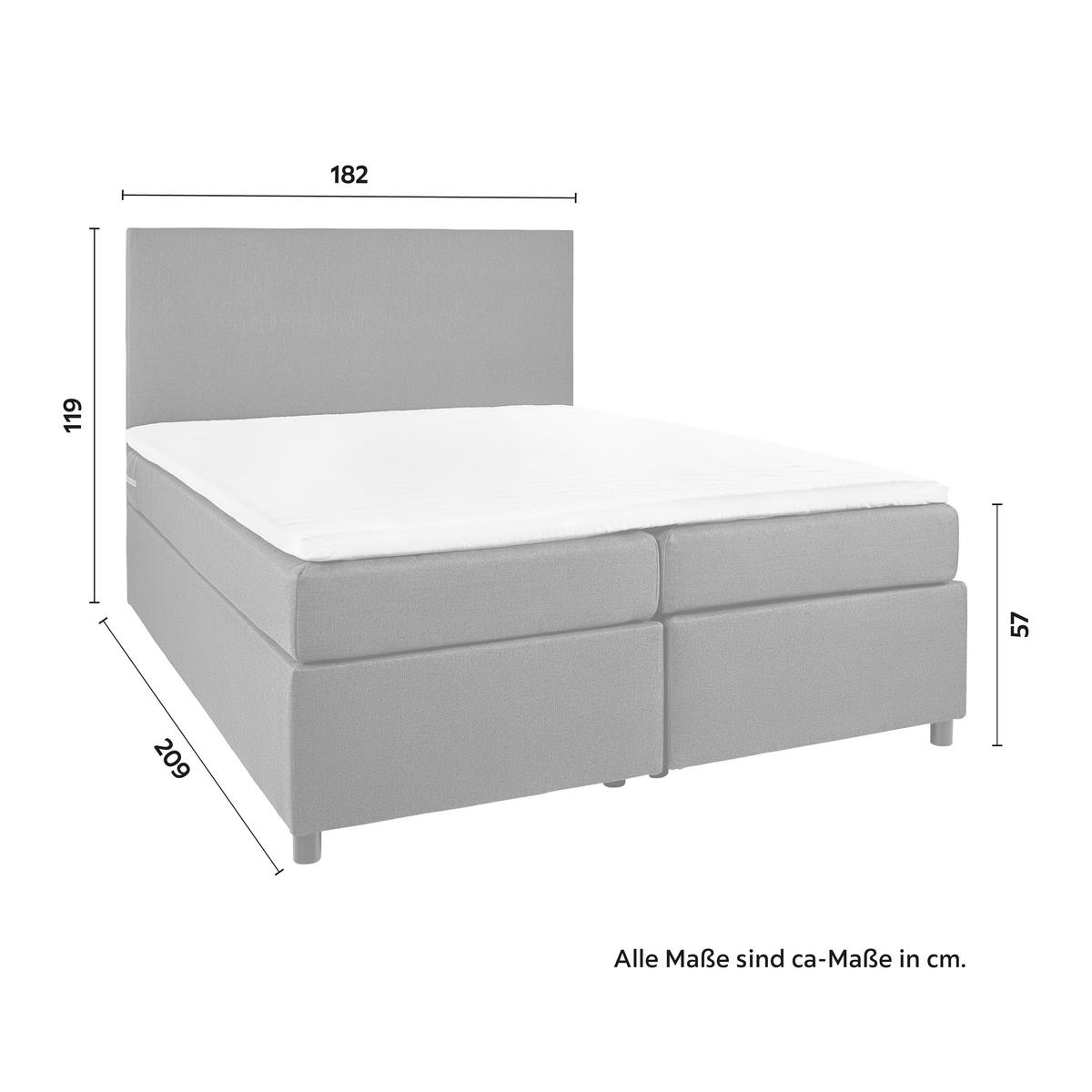 Boxspring postel MELIA, 180x200, šedá - šedá/černá, Moderní, dřevo/kompozitní dřevo (180/200cm)