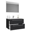 Badezimmer Badinos 3-Teilig Schwarz B: 80 cm - Schwarz/Weiß, MODERN, Keramik/Holzwerkstoff (80cm) - MID.YOU